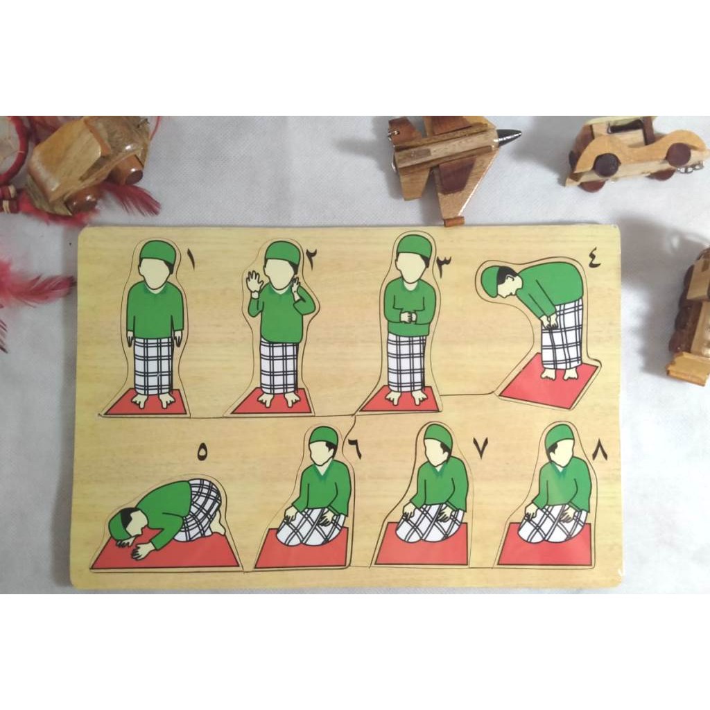 PUZZLE KAYU / MAINAN EDUKASI / PUZZLE GAMBAR GERAKAN SHALAT LAKI. RIENS COLLECTIONS