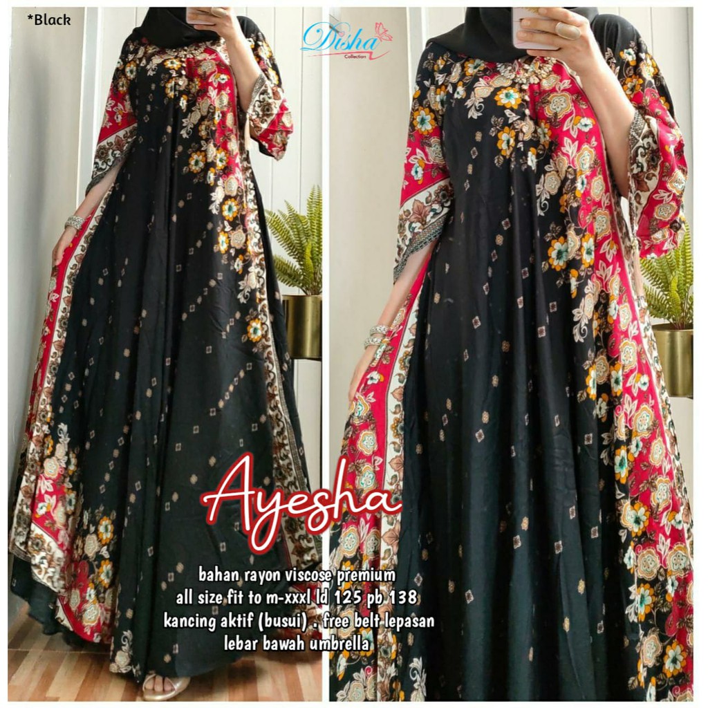 DRESS WANITA JUMBO AYESHA MAXY, LD 125 BUSUI, DRESS WANITA MUSLIM JUMBO