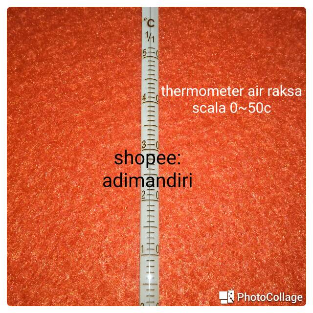 Thermometer air raksa 0~50°c/thermometer mercury 0~50°c/termometer raksa 0+50°c