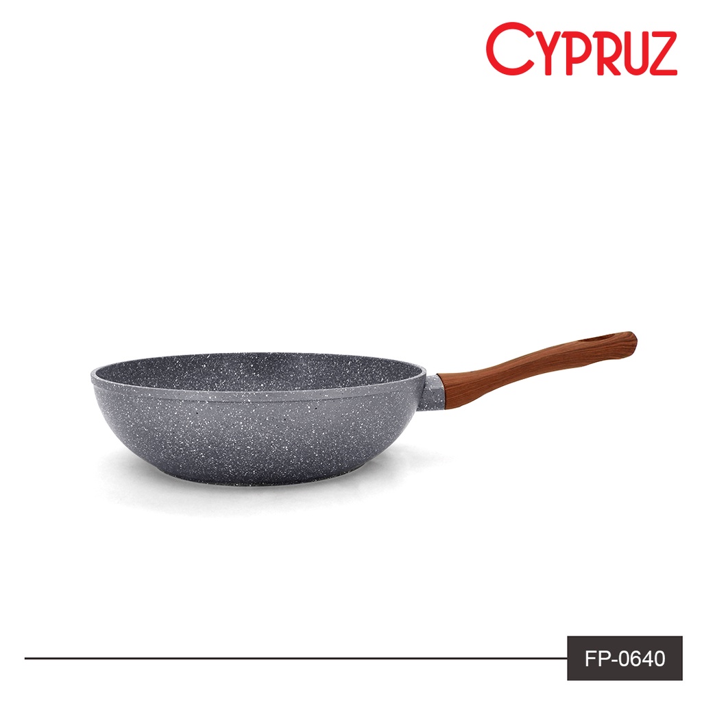 Cypruz Marble Coating Panci Wajan Penggorengan 20 24 26 28 cm | Wajan Anti Lengket 20 cm 24cm 26 cm 28cm