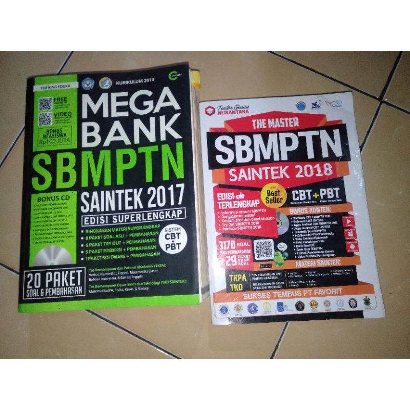 

Preloved Buku SBMPTN Saintek SMA(mega bank dan the master) bank soal un bekas