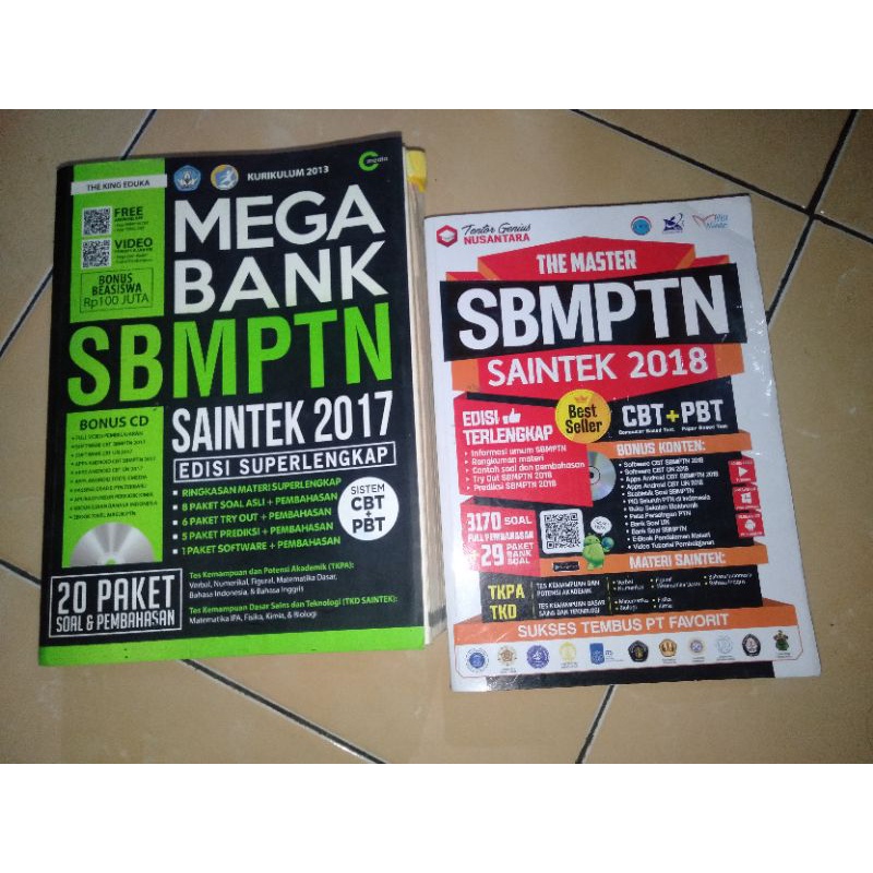 Preloved Buku SBMPTN Saintek SMA(mega bank dan the master) bank soal un bekas