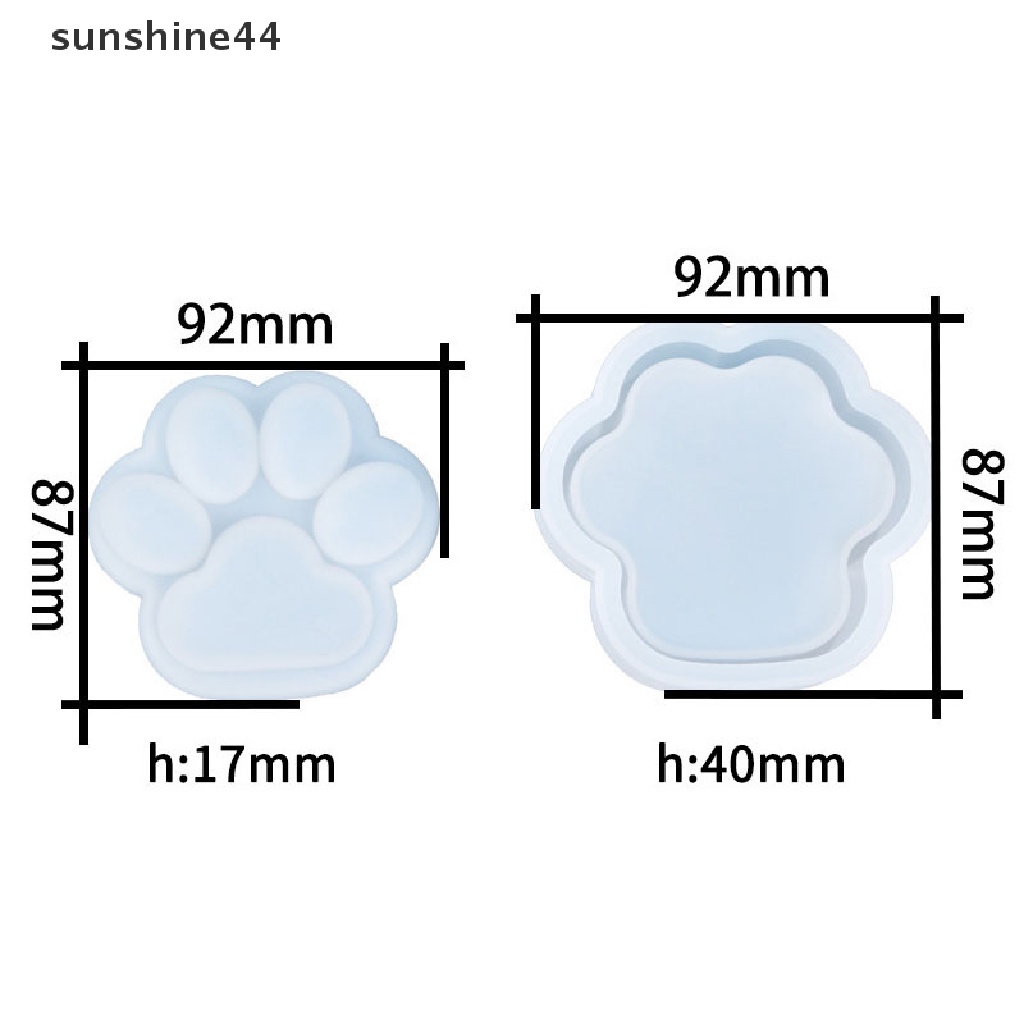 Sunshine Cetakan Silikon Bentuk Telapak Kaki Kucing Untuk Dekorasi Kotak Perhiasan DIY