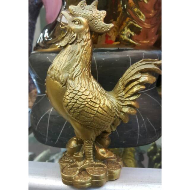Patung Ayam Logam Fengshui