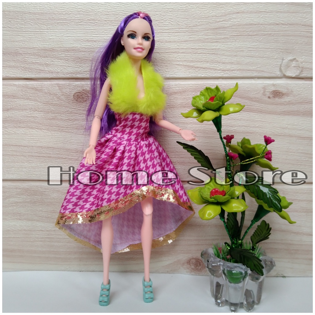 Boneka Tekuk Gaun Bulu Sangkut Mainan Boneka Tekuk Mainan Koleksi Tekuk