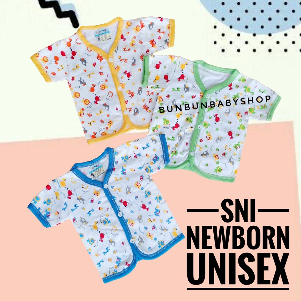 SNI Atasan Pendek Baju  Bayi Baru  Lahir  Unisex Perlengkapan 