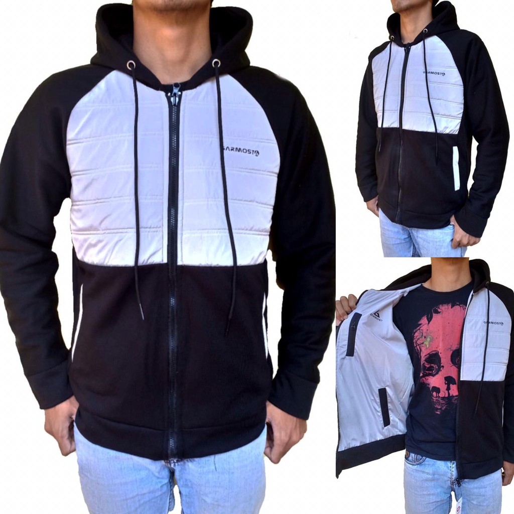 JAKET PRIA BAHAN PARASUT POLYESTER KOMBINASI FLEECE TEBAL