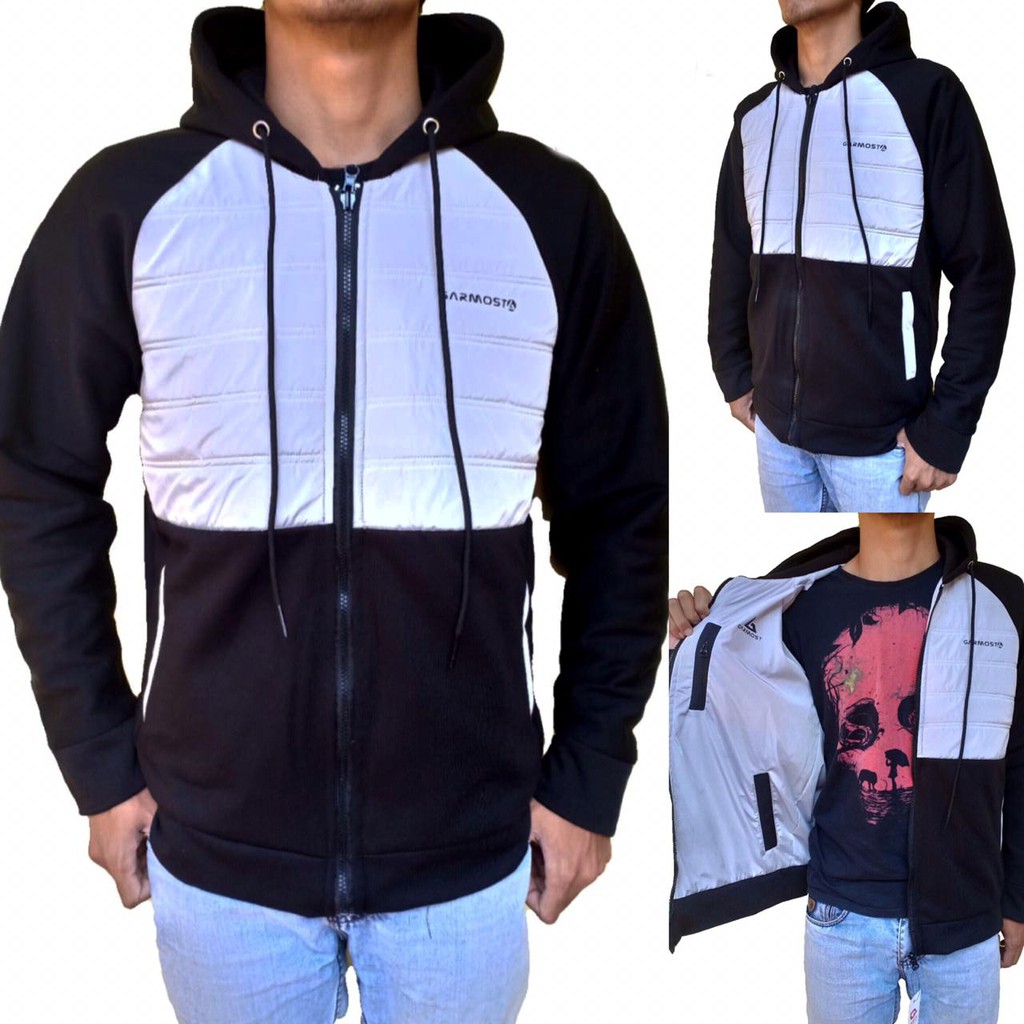 JAKET PRIA BAHAN PARASUT POLYESTER KOMBINASI FLEECE TEBAL