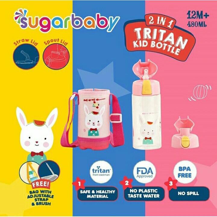 Sugar Baby Tritan Kid Bottle Special Straw, 2in1, Tritan Kid Bottle Matic Lid