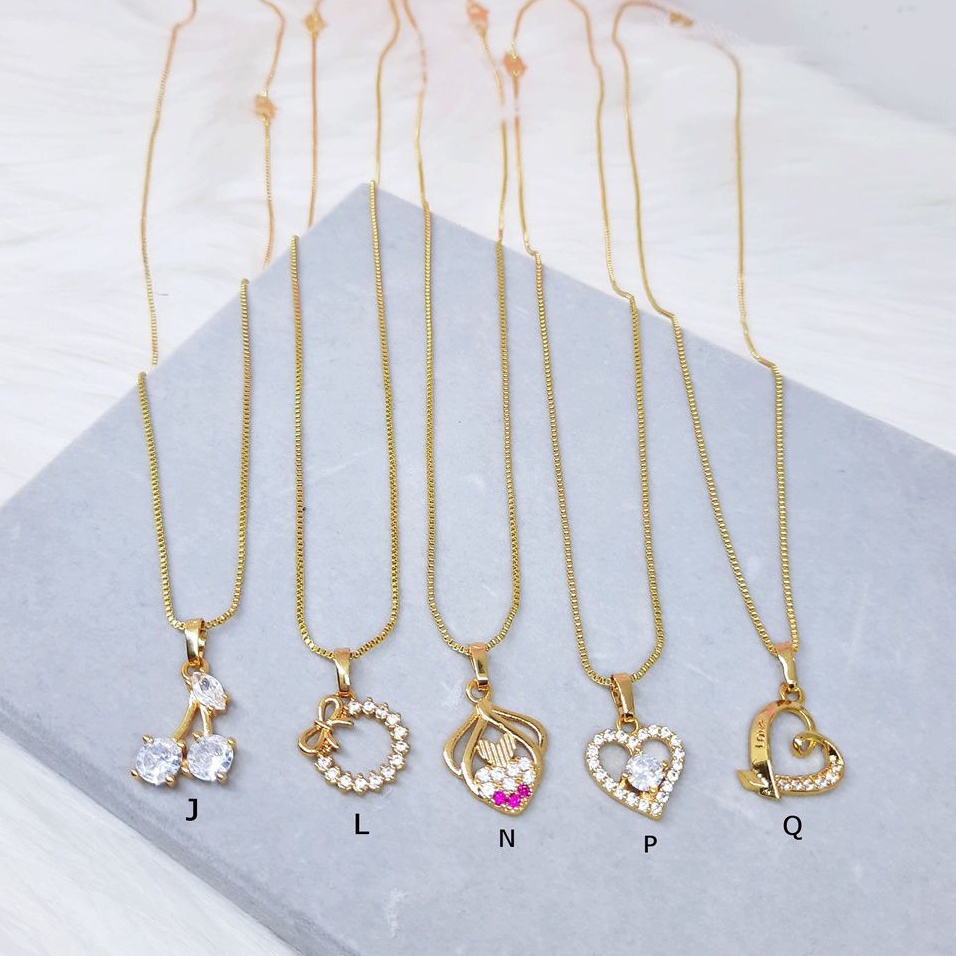 Kalung Xuping Mata Putih Pink Lapis Emas Asli - BN218