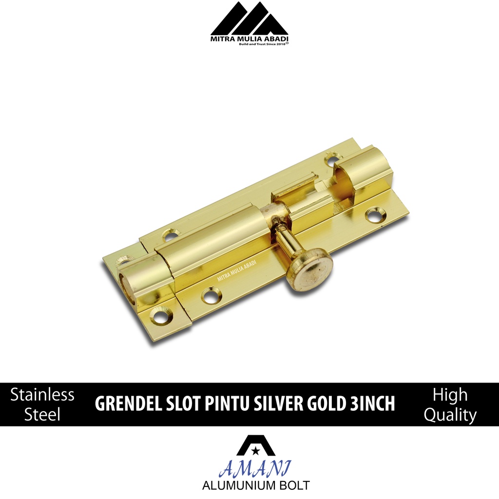 Grendel Aluminium Slot Pintu Jendela 3 Inch