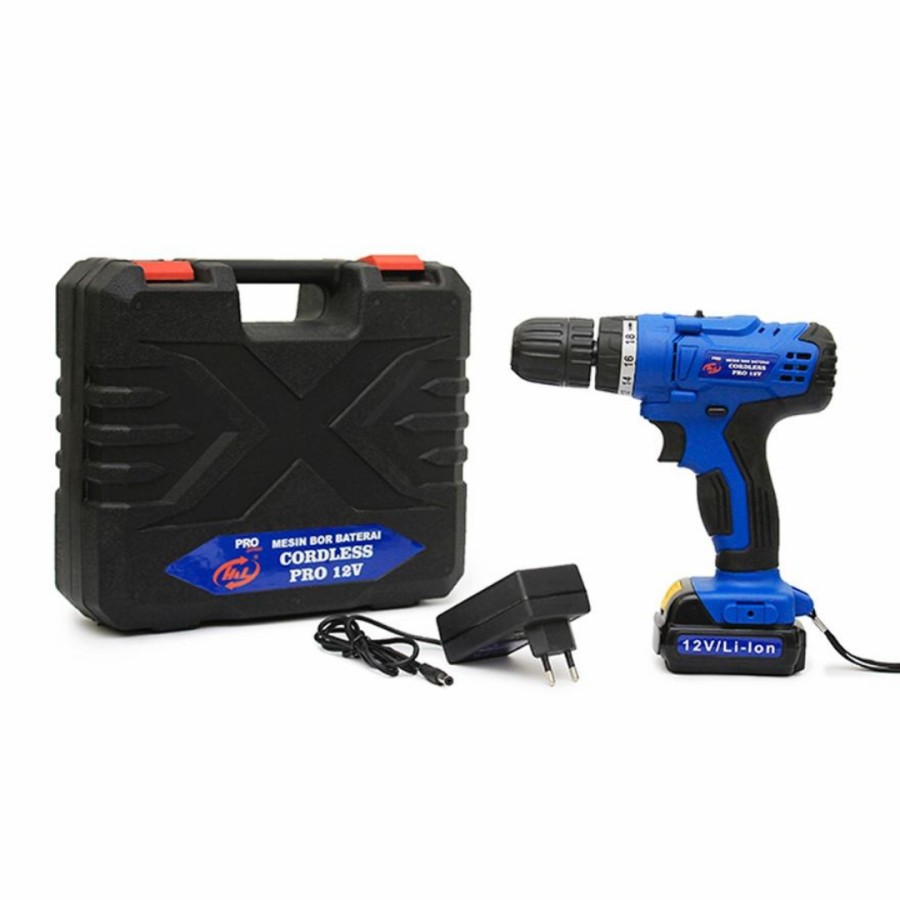 H&amp;L Bor Baterai Cordless Drill 12v HL812 + 2 Battery