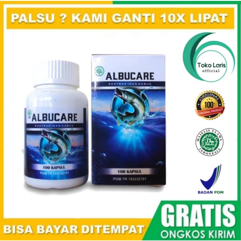 ALBUCARE KAPSUL EKSTRAK IKAN GABUS ASLI ORIGINAL - OBAT KREATIN TINGGI