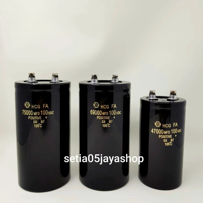 capasitor kapasitor elco elko 47000uf 69000uf 75000uf 100v HCG ORIGINA - 75000uf 100v