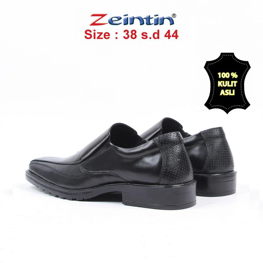 Zeintin - Sepatu Pantofel Pria Bahan Kulit Sapi Asli | Pantofel | Sepatu Pria | Sepatu Kulit Kerja | Sepatu Kuliah | Sepatu Pantofel Hitam Pria Formal Kantor Leather Zeintin AJ