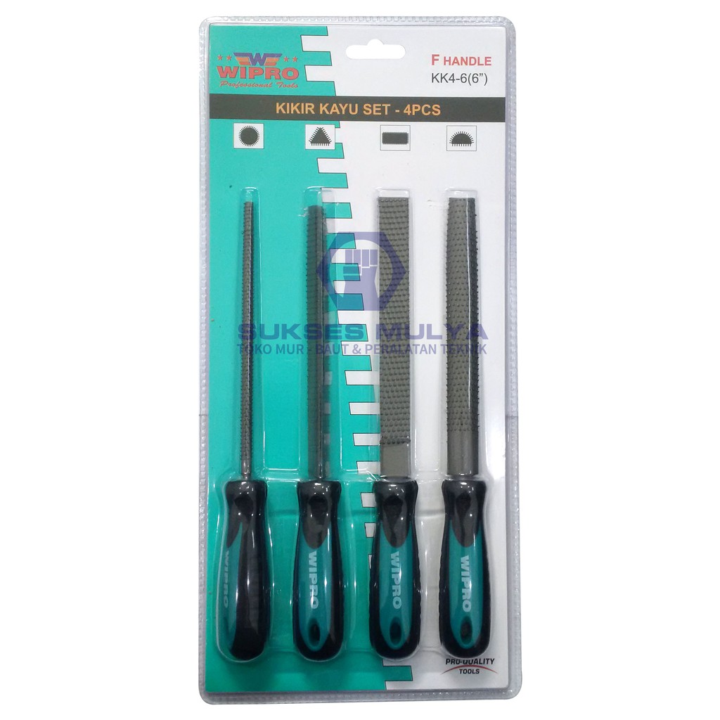 WIPRO KK4-6 (6") Kikir Kayu Set 4 pcs - Patar Kayu Kikir Tukang