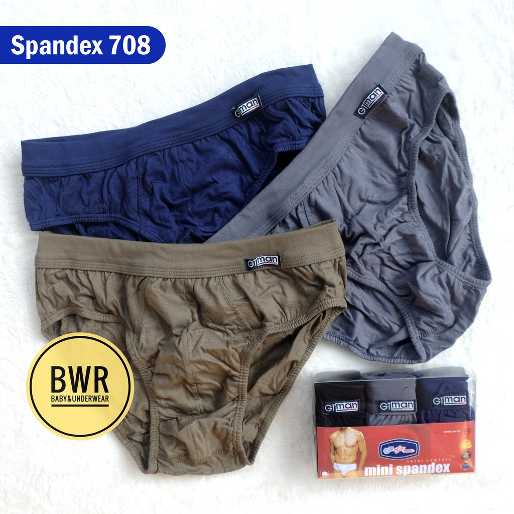 [ 3pc ] CD Gt Man SPANDEX 708 | Celana Dalam Pria Dewasa Mini Spandek - Bwr III N4-Q4