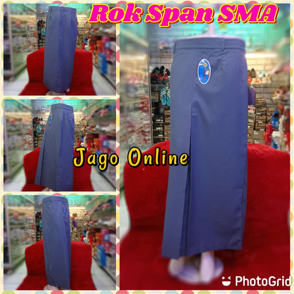 Rok Span Abu-abu panjang Sekolah SMA