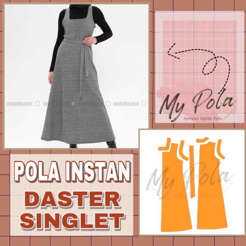 [COD] Pola instan daster singklet - pola daster mypola - pola jiplak daster