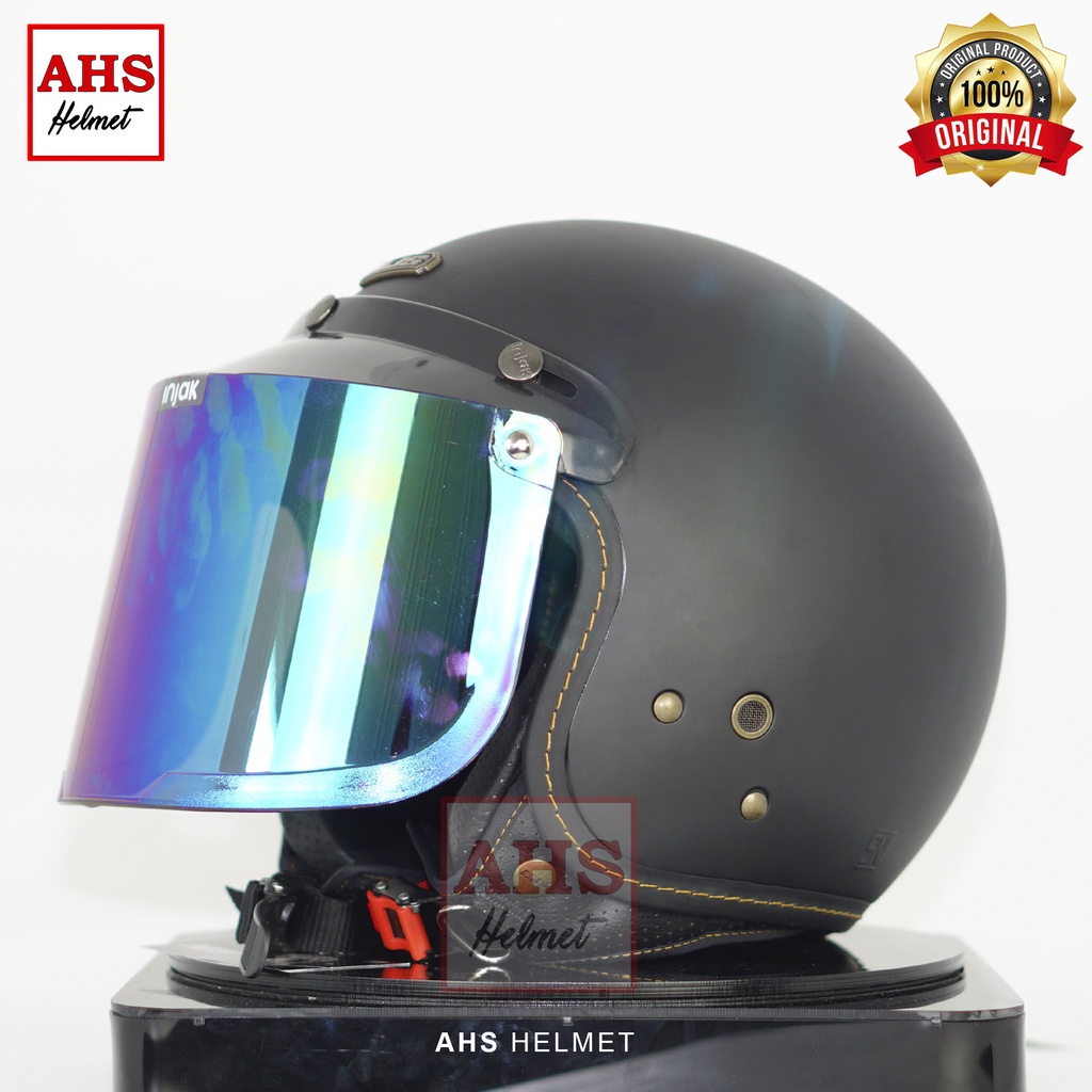 ( TERMURAH ) Helm Bogo NJS Bogo Retro Njs NR 80 Free Pet topi helm njs bogo helm retro dewasa njs-5