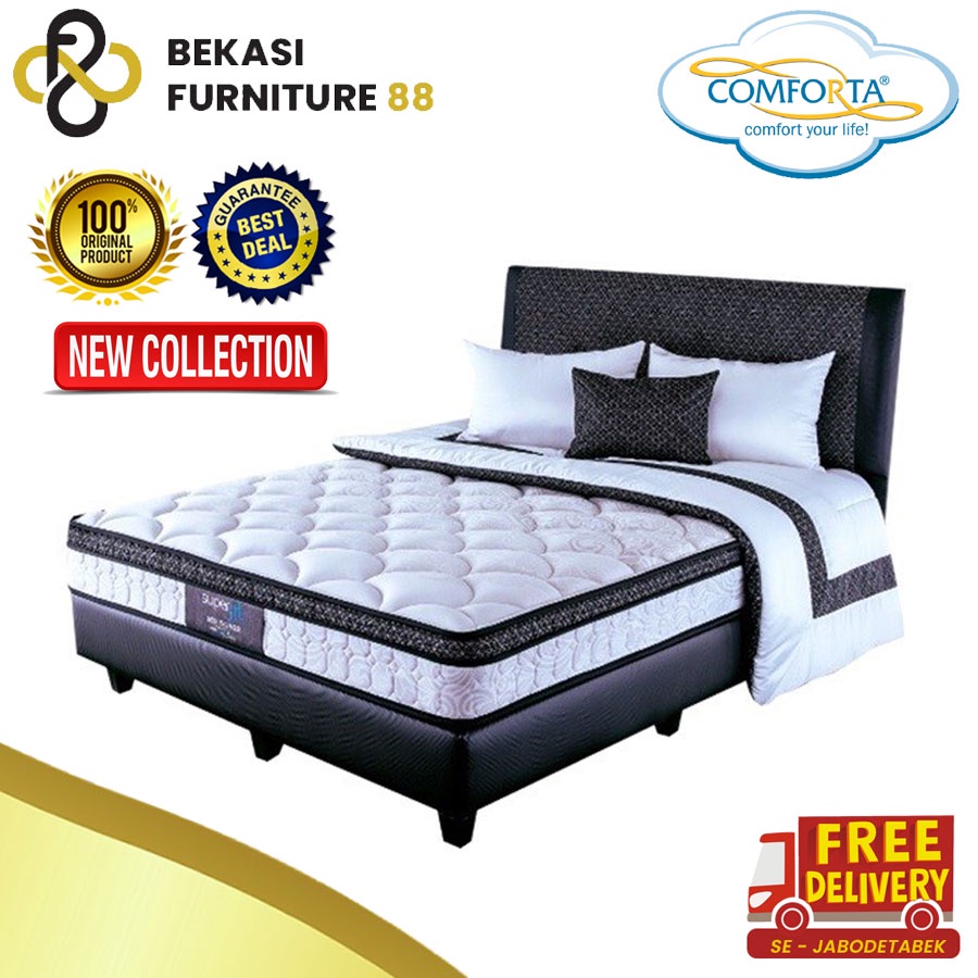 Jual Full Set Kasur Springbed COMFORTA SuperFit ( Neo Silver ) | Shopee ...