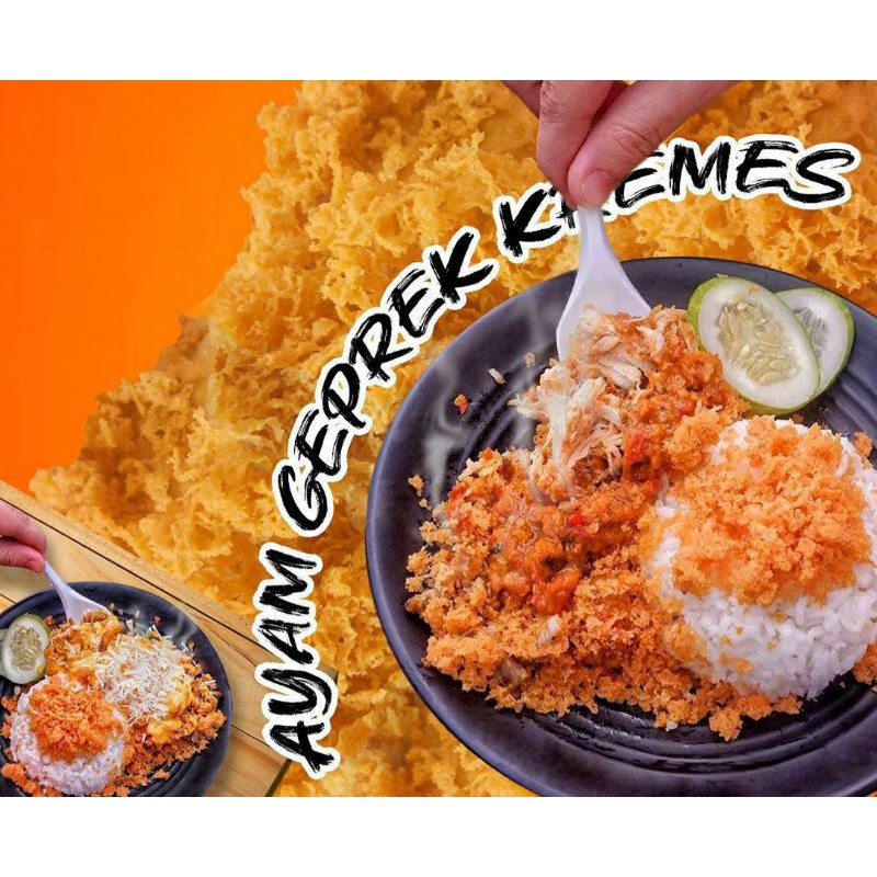 

Ayam Geprek Kremes + Nasi + Lalapan