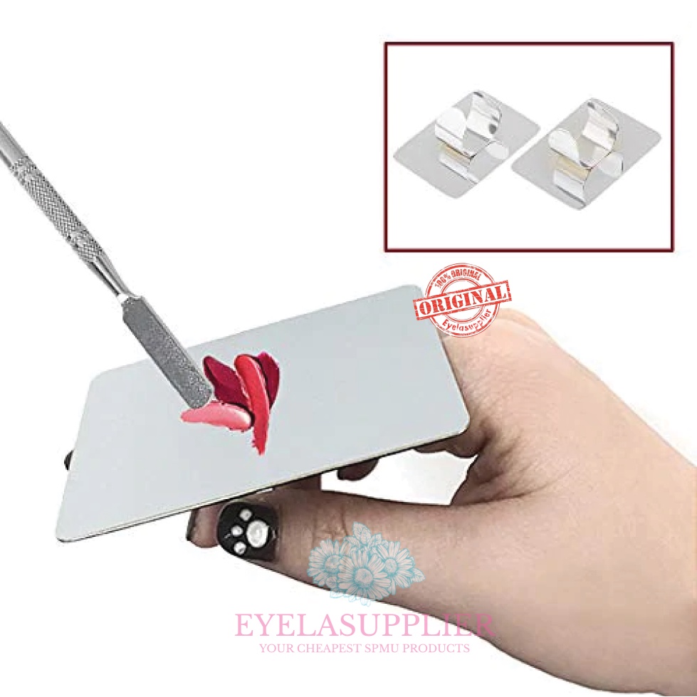 Mixing Pallete Ring Palette Alat Pencampur Makeup Foundation Stainless Steel Spatula Tools Box Set Mix Eyeshadow