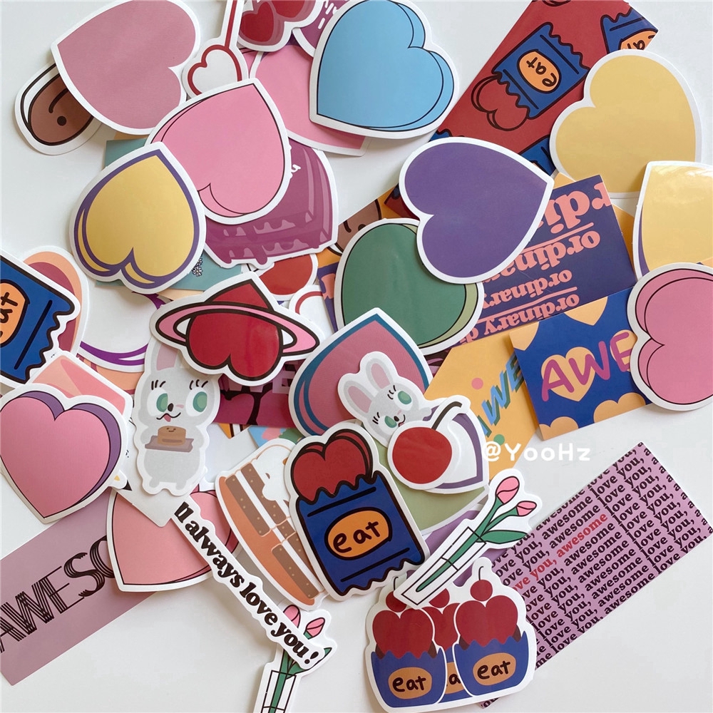 60 Pcs/pack Cute Heart Stickers Scrapbooking Decorative Sticker Korean DIY Diary Album Stick