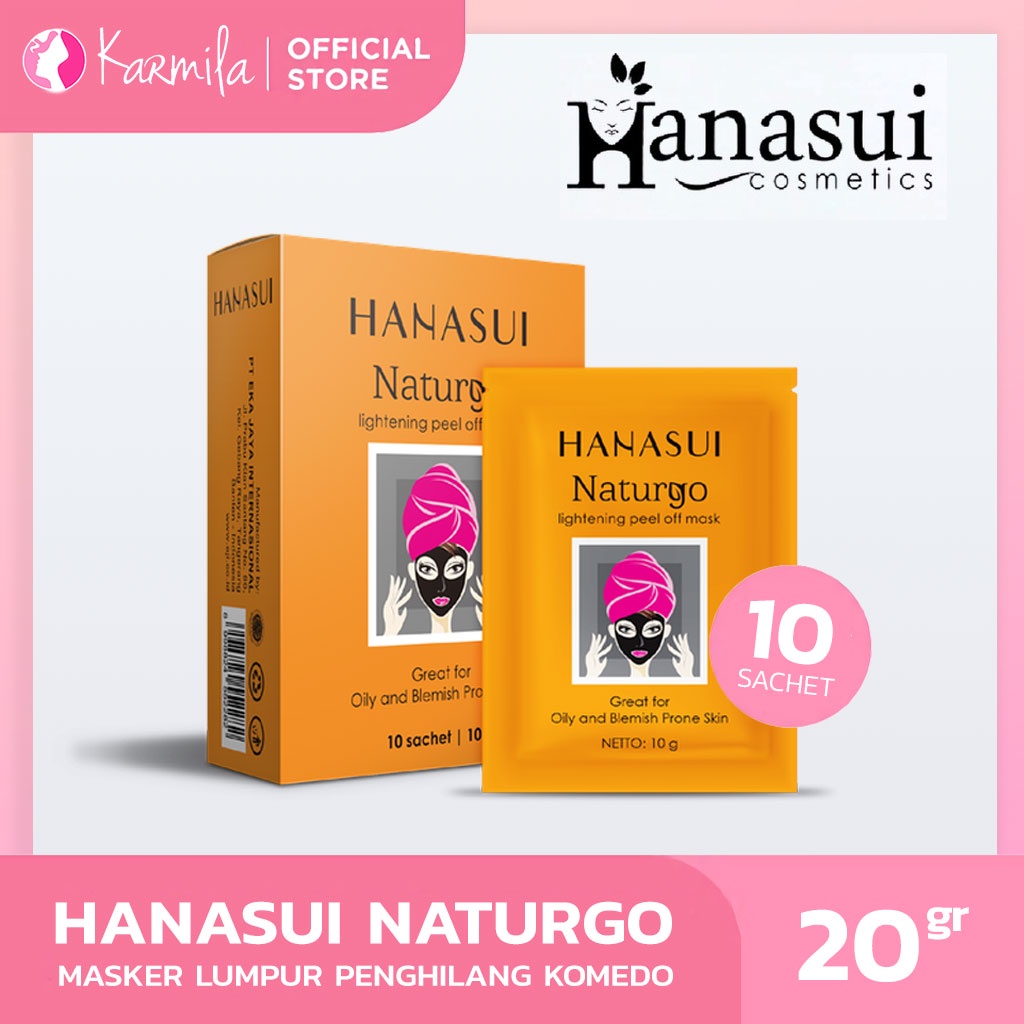 Hanasui Naturgo Black Mask / Masker Lumpur Peel Off Mask Original BPOM 1 BOX ( Isi 10 Sachet )  - Karmila-66