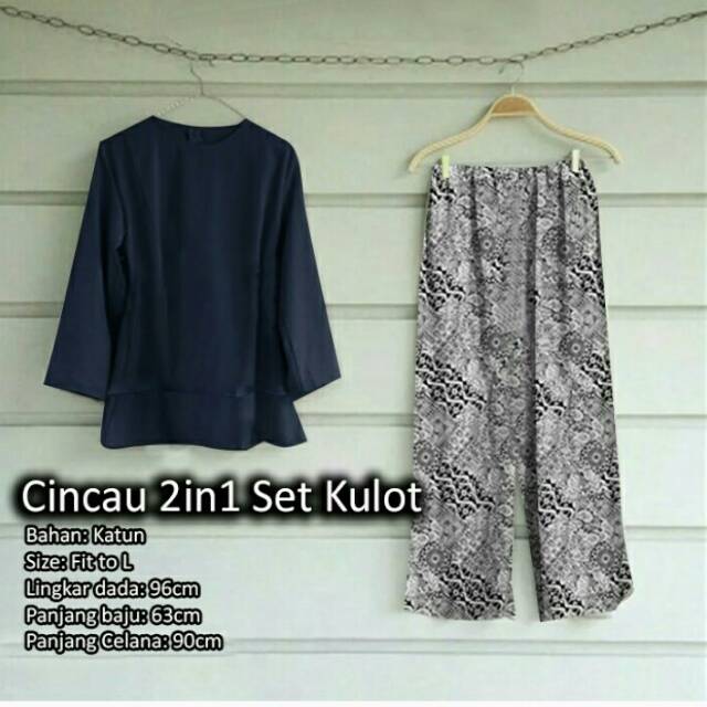 BAJU WANITA KEKINIAN Setelan Wanita Cincau Set 2in1 Kulot