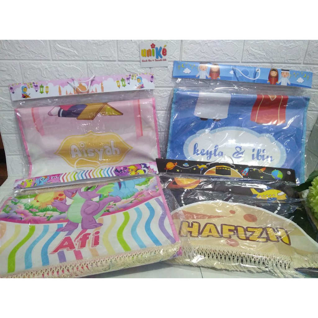 SAJADAH ANAK KARAKTER Sajadah PRINTING Unik Premium Empuk Tebal Custom Souvenir Hadiah Ulang Tahun-4