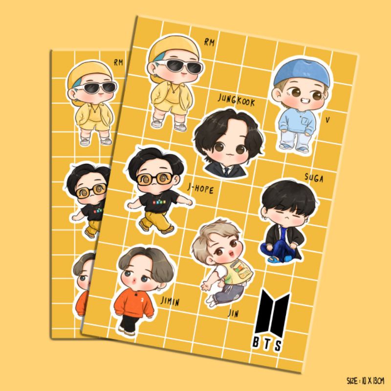 STICKER MEMBER BT21 JHOPE/V/JIN/JIMIN/SUGA/RM/JUNGKOOK