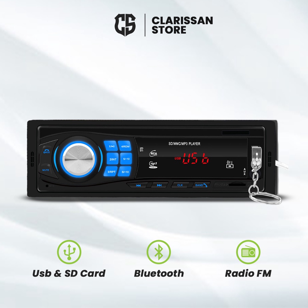 Taffware Tape Audio Mobil Multifungsi Bluetooth USB MP3 FM Radio