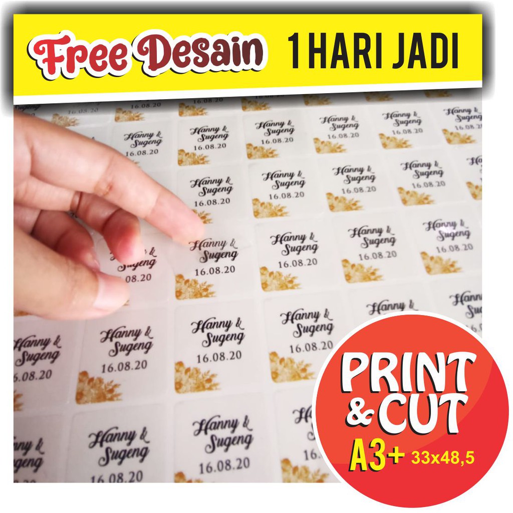

[TERMURAH PRODUCT STICKER ] Cetak Stiker Label Transparant Bening Waterproof SUDAH CUTTING