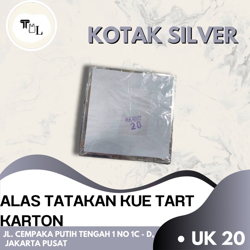 Alas Tatakan Kue Tart Karton Kotak Silver