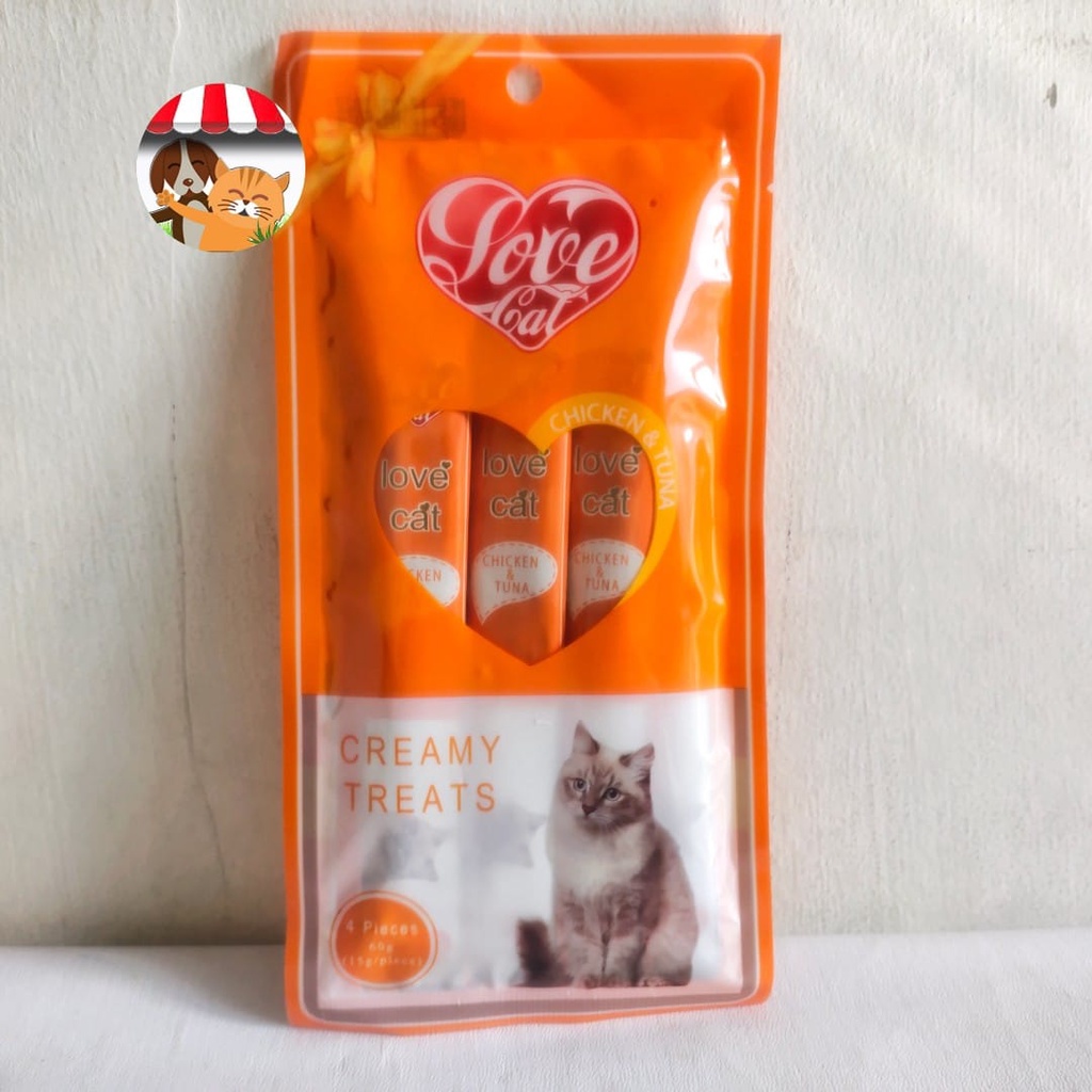 Love Cat Creamy Treats 60gr Cemilan Snack Kucing