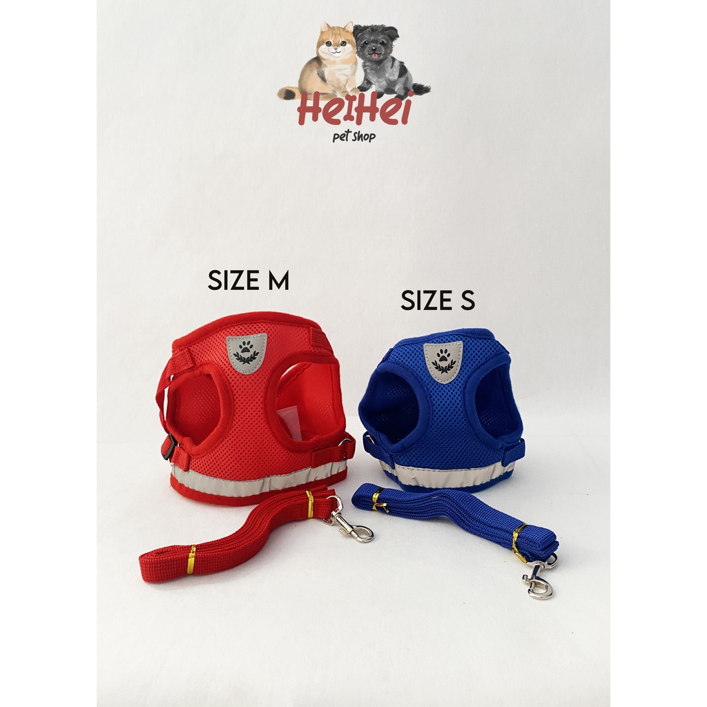 Tali Tuntun dan Rompi Anjing Kucing - Harness + Vest Pet Cat Dog with Reflective