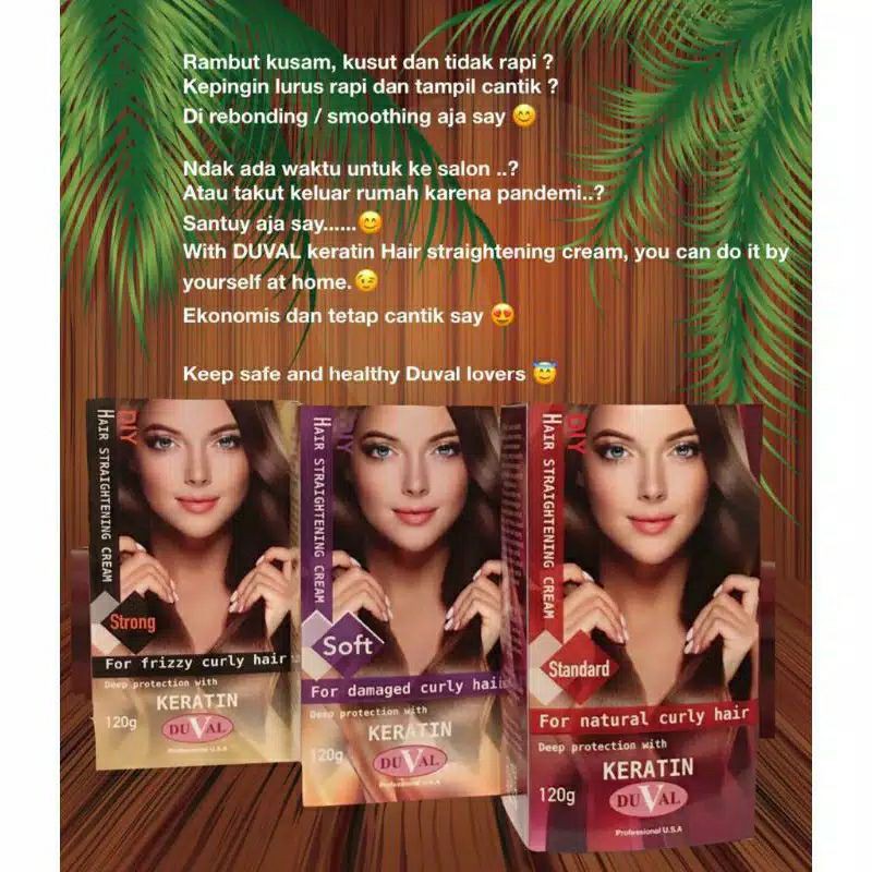 PROMO!! DUVAL MINI DIY Hair Straightening Cream With Keratin Step 1 &amp; Step 2