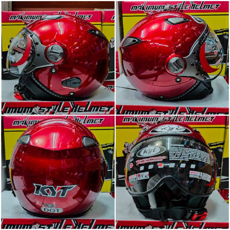 Helm Kyt Elsico Solid & Motif-Maroon