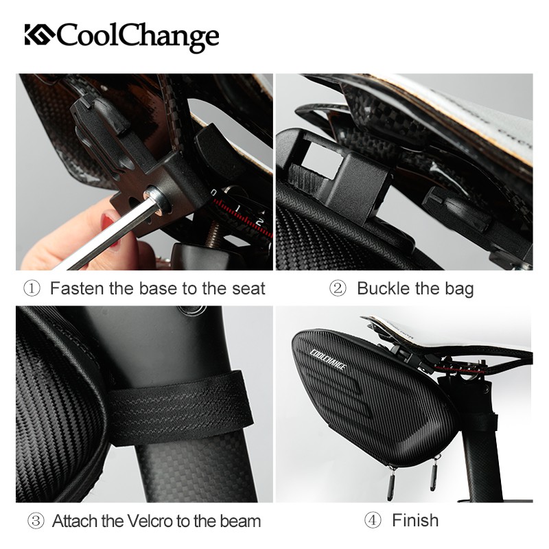 CoolChange Tas Jok Sepeda Reflective Seat Tail Bag Waterproof - 12025 - Black