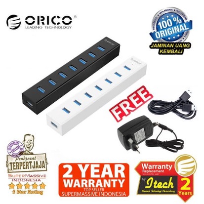 ORICO H7013 U3 7 Port Portable USB 3 0 HUB Original 7 buah port super speed usb3.0