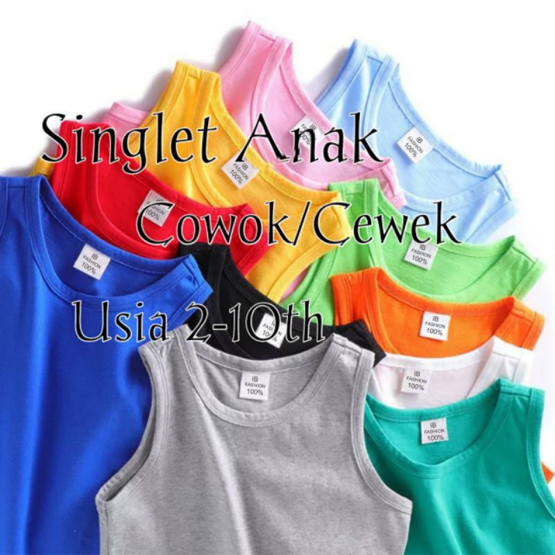 ((IB))KAOS SINGLET ANAK2 UNISEX/COTTON PREMIUM