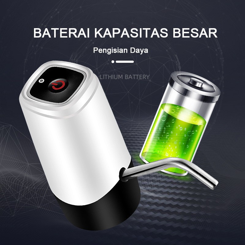 Pompa Pencetan Galon LED Electrik Elektrik Dispenser Aqua Galon COD Pompa Galon Elektrik LED / Non LED USB Rechargeable Dispenser Air Minum Otomatis Water Pump MURAH Pompa Air Galon Otomatis Electric Watter Pump LED