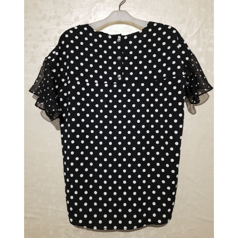 Polkadot Blouse Ruffle Sleeves