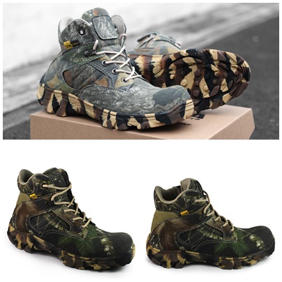 Sepatu Pria Boots Safety PDL CAMO 6 inch Tracking Hiking Ujung Besi