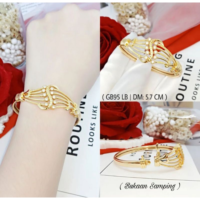 GELANG TANGAN SILVER/GELANG BENGLE DEWASA/GELANG TERMURAH/GELANG LAPIS EMAS/GELANG YAXIYA