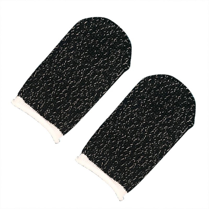 CRE  1Pair Sweat-Proof Knitted Fabric Finger Cover Game Touch Screen Thumb Game Pad Finger Sleeve for Gaming Accessories