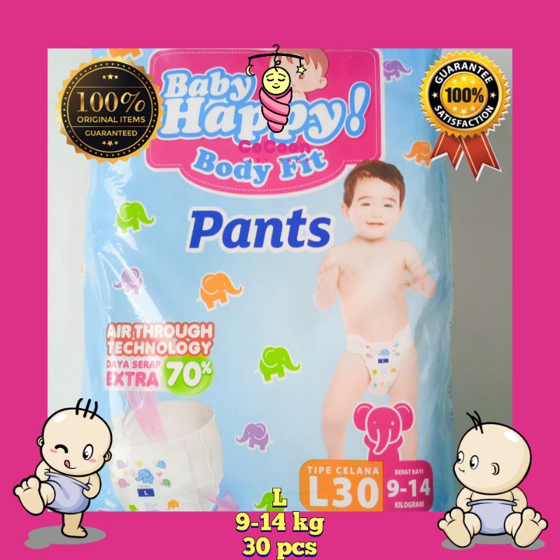 Popok Bayi Baby Happy L30 L 30 Pants Tipe Celana