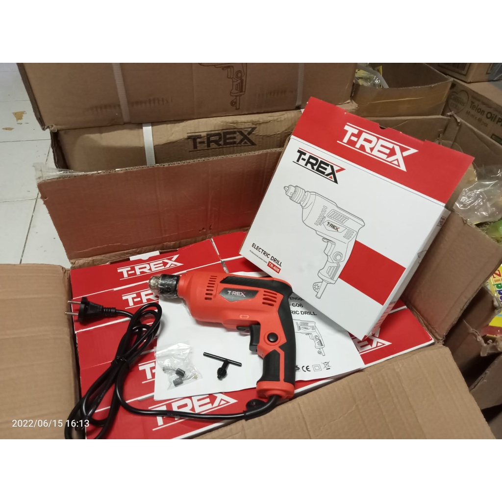 PROMO MURAH!! SHOPY 8.8!!Mesin Bor 10MM Mesin bor tangan T-rex / Electric Drill 10 mm Bor impact Bor tembok beton TR 606 CS