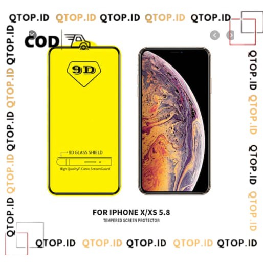 Tempered Glass Full 9D/5D Iphone 6+, XS, XS Max, 6, 7, 8+, 8, 11 Pro Max, X, 7+, 11 Pro  [QTOP.ID]